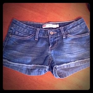 Levis size 1 shorty short jean shorts